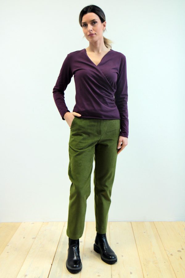 Pantalone Erica velluto a coste verde oliva
