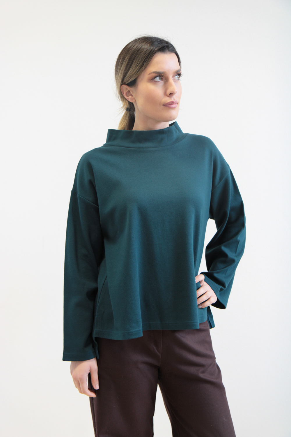 T-shirt Neem cotone interlock bio blu-verde - immagine 3