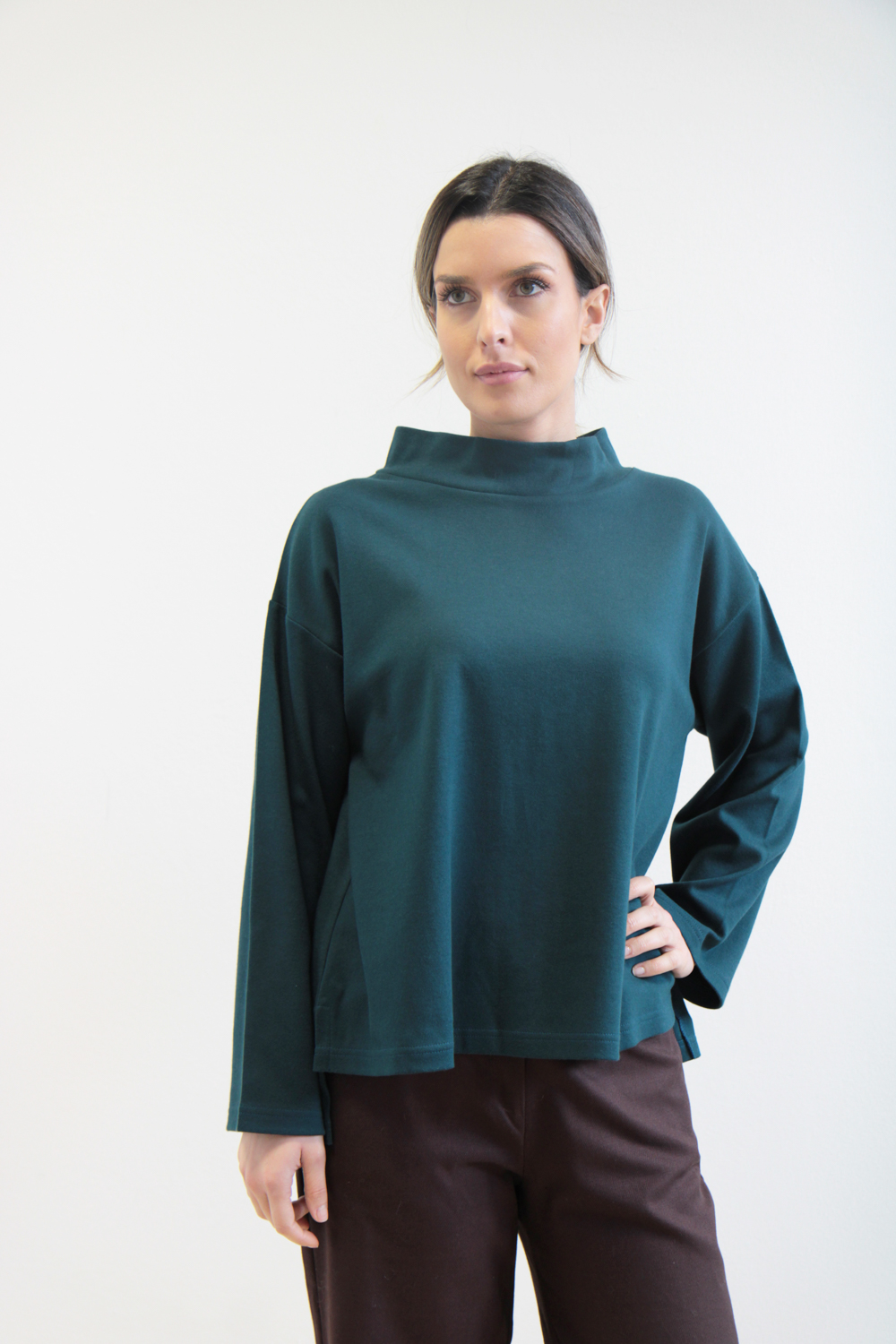 T-shirt Neem cotone interlock bio blu-verde - immagine 2