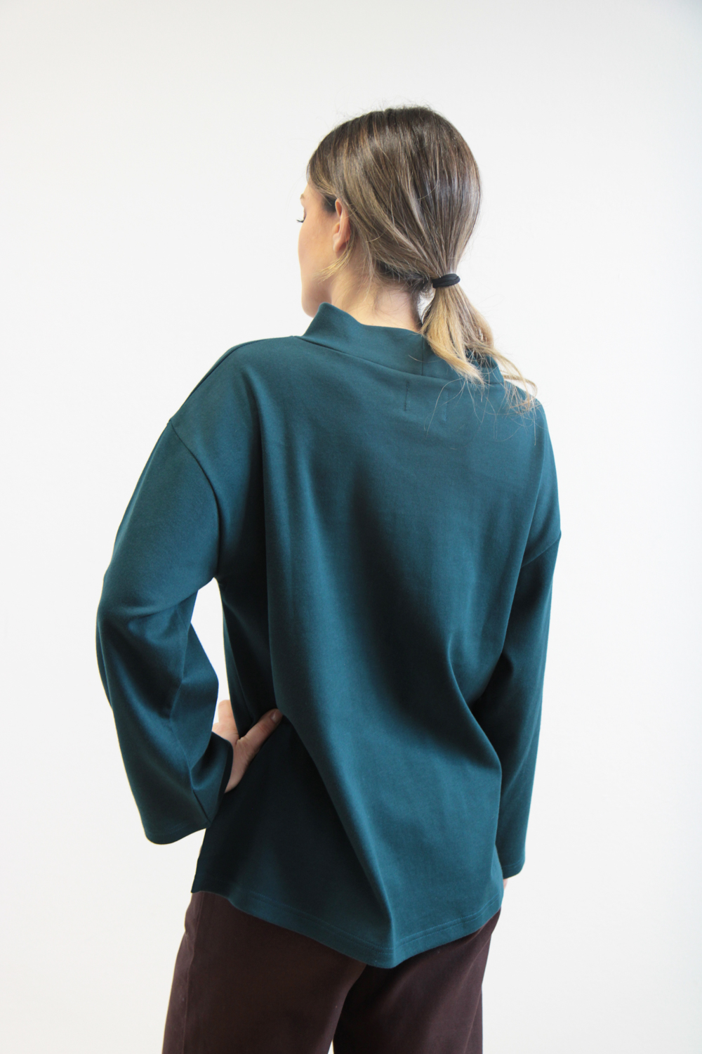 T-shirt Neem cotone interlock bio blu-verde - immagine 4