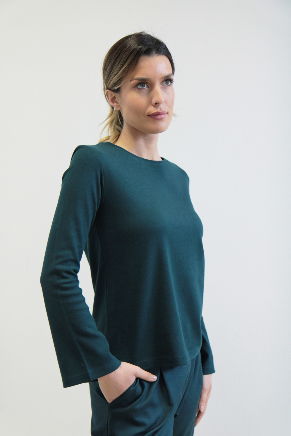 T-shirt Amarillo cotone interlock bio blu-verde - immagine 2