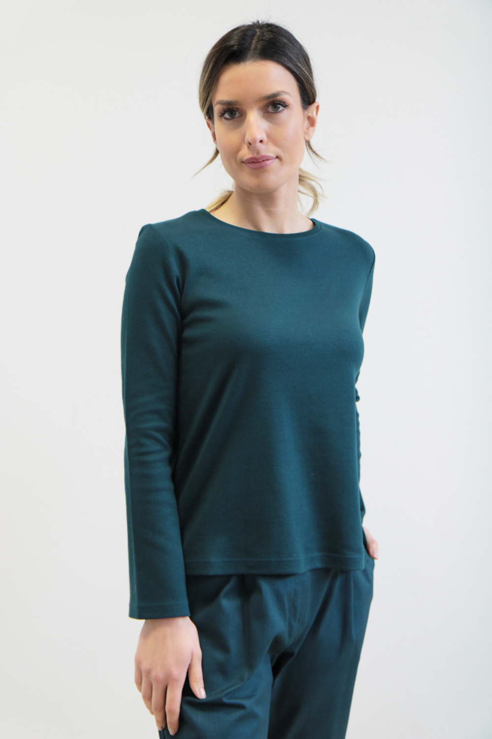 T-shirt Amarillo cotone interlock bio blu-verde