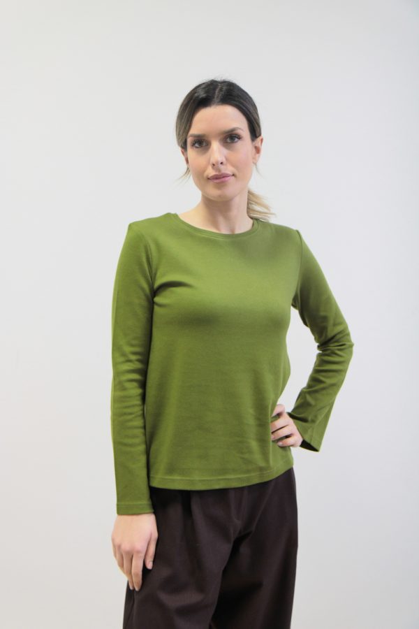 T-shirt Amarillo cotone interlock bio verde oliva