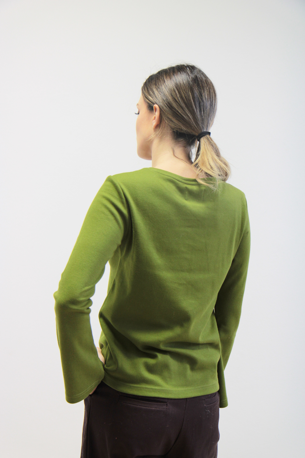 T-shirt Amarillo cotone interlock bio verde oliva - immagine 3