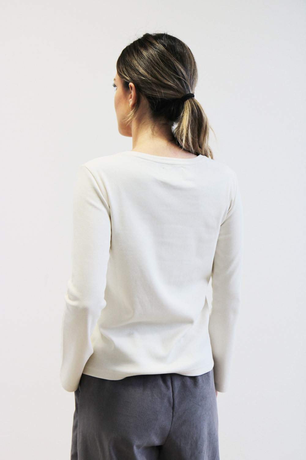 T-shirt Amarillo cotone interlock bio bianco crema - immagine 3