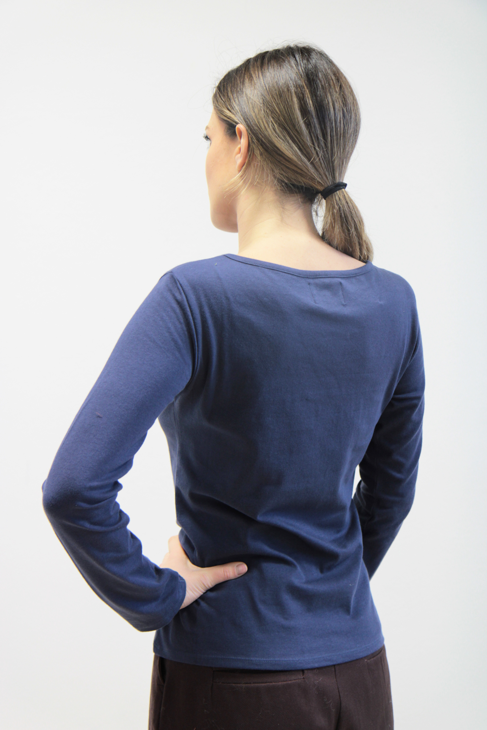 T-shirt Bateau jersey stretch bio blu notte - immagine 3