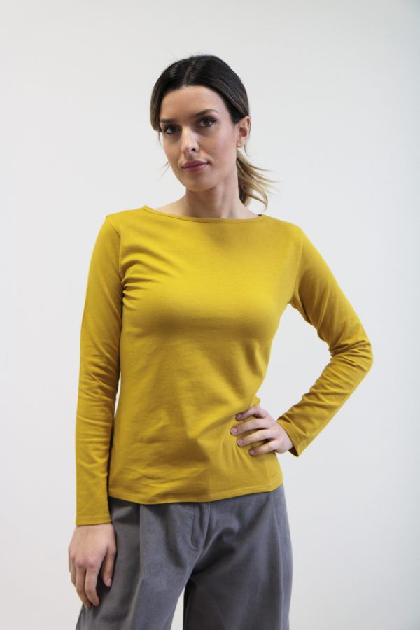 T-shirt Bateau jersey stretch bio ocra