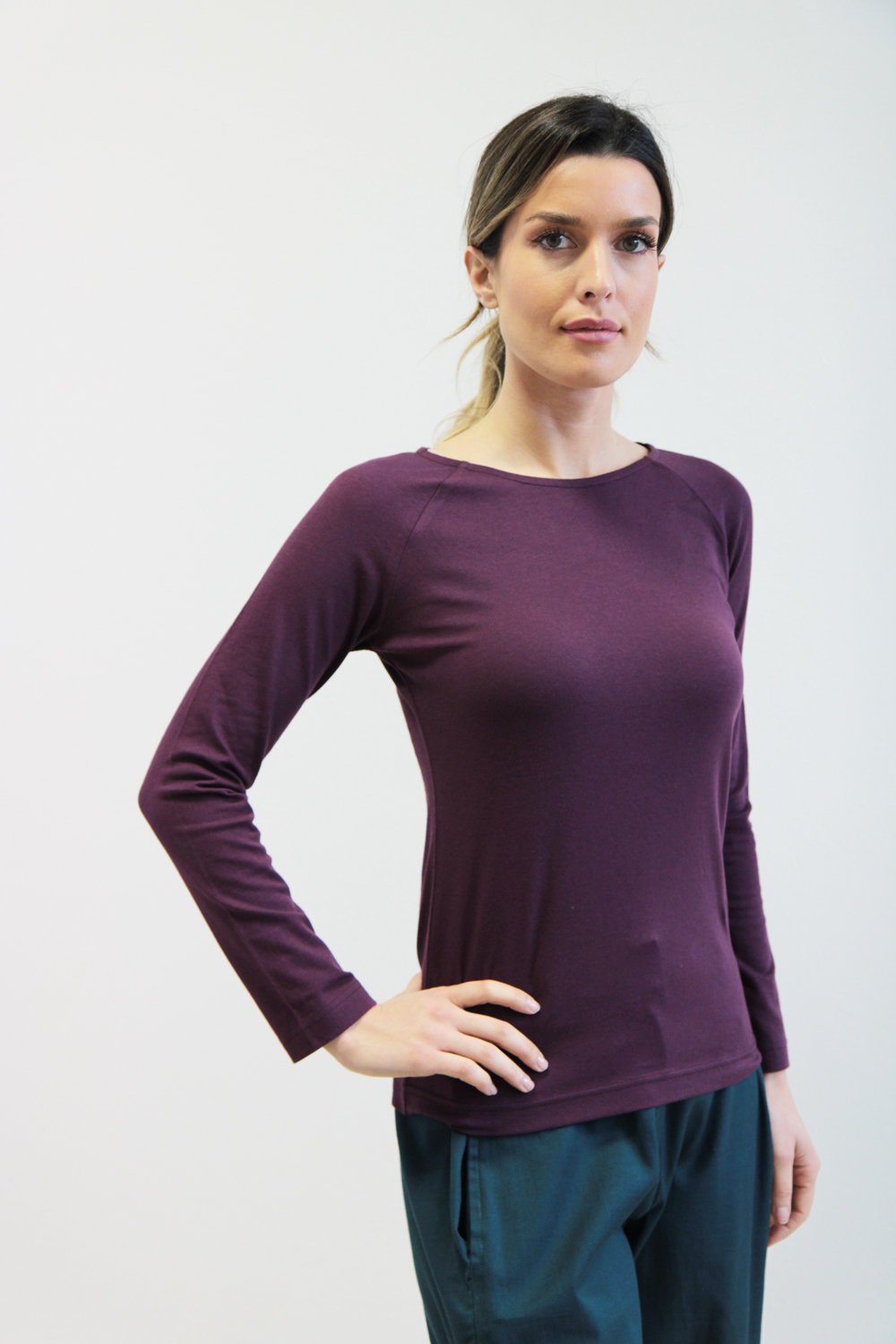 T-shirt Aneto jersey stretch bio prugna