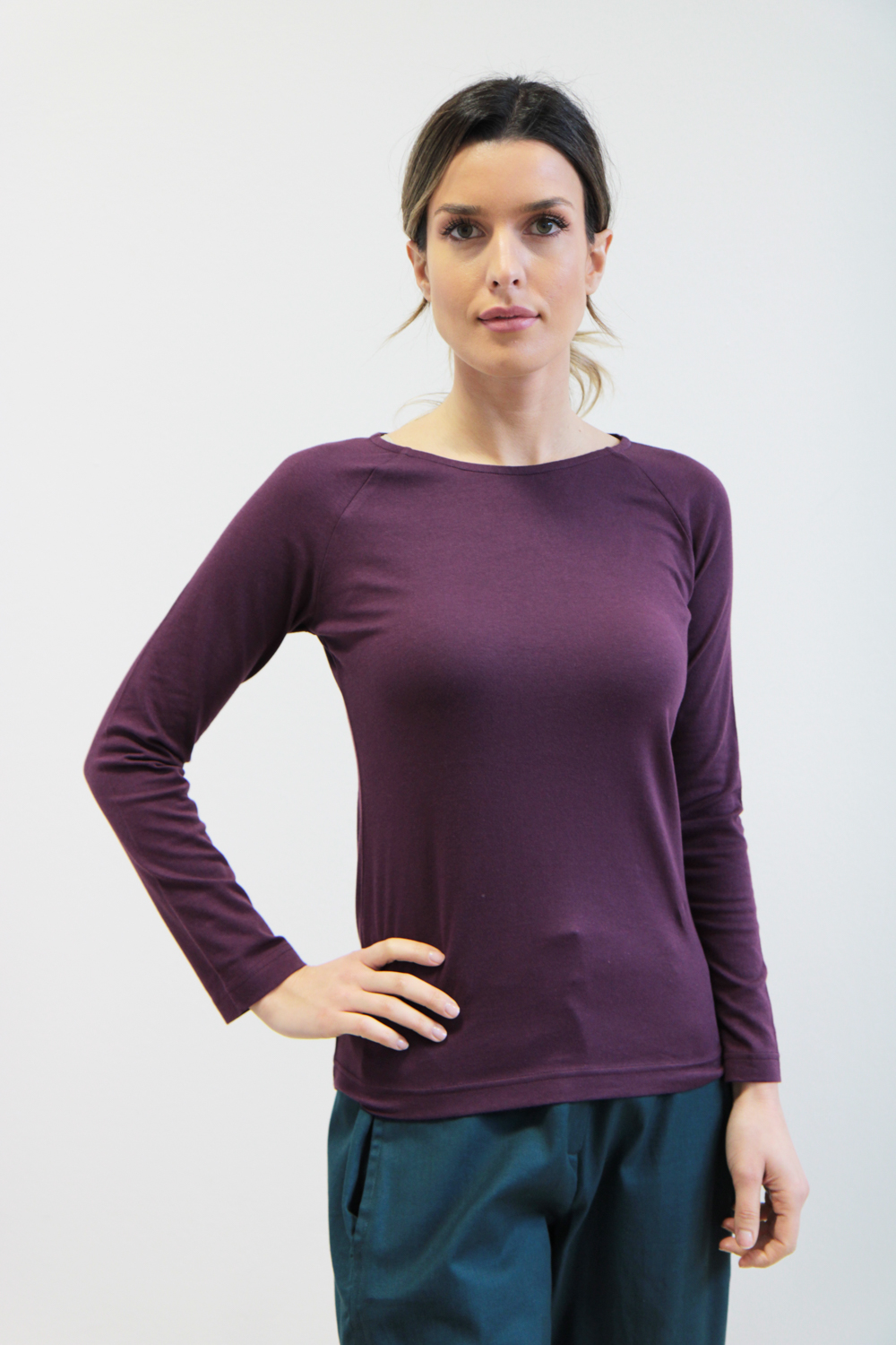 T-shirt Aneto jersey stretch bio prugna - immagine 2