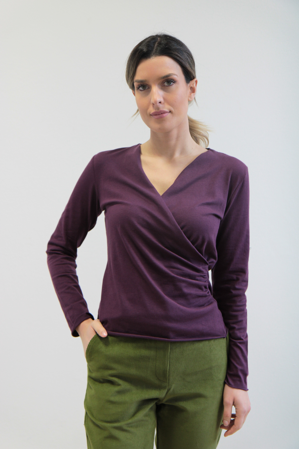 T-shirt Felce jersey stretch bio prugna