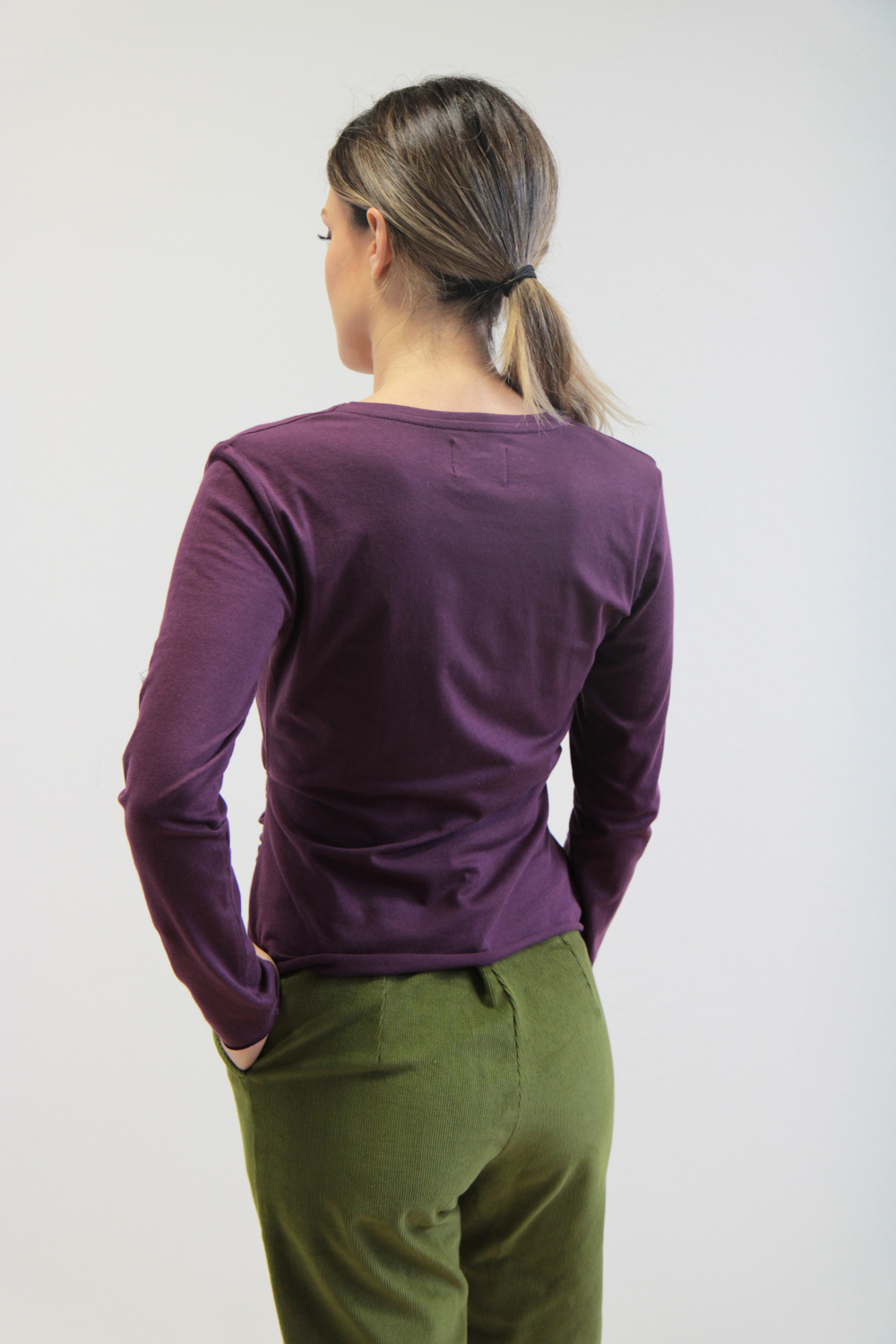 T-shirt Felce jersey stretch bio prugna - immagine 3