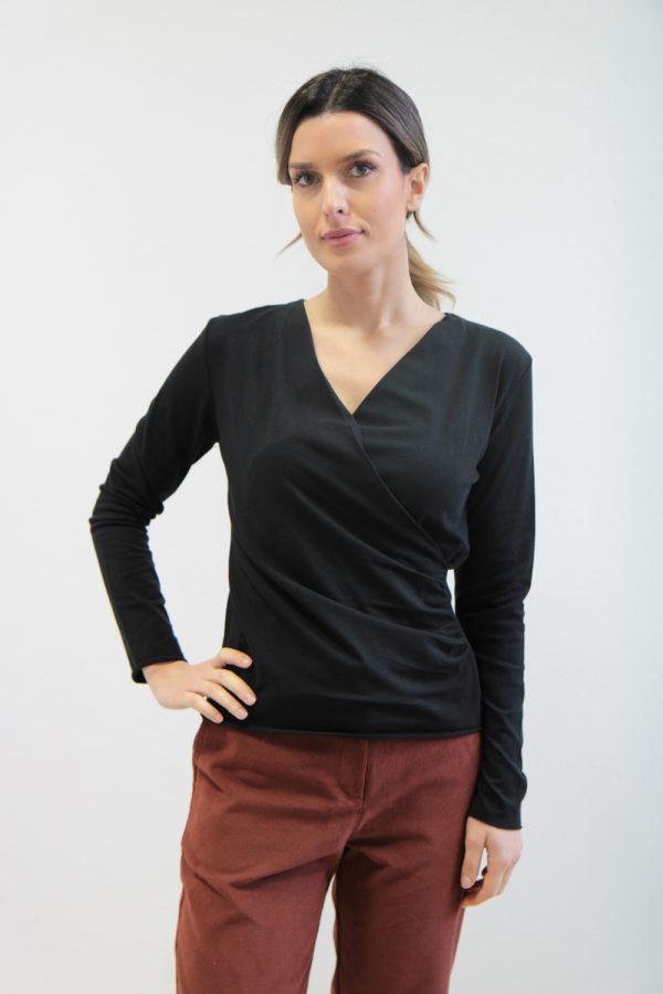 T-shirt Felce jersey stretch bio nero