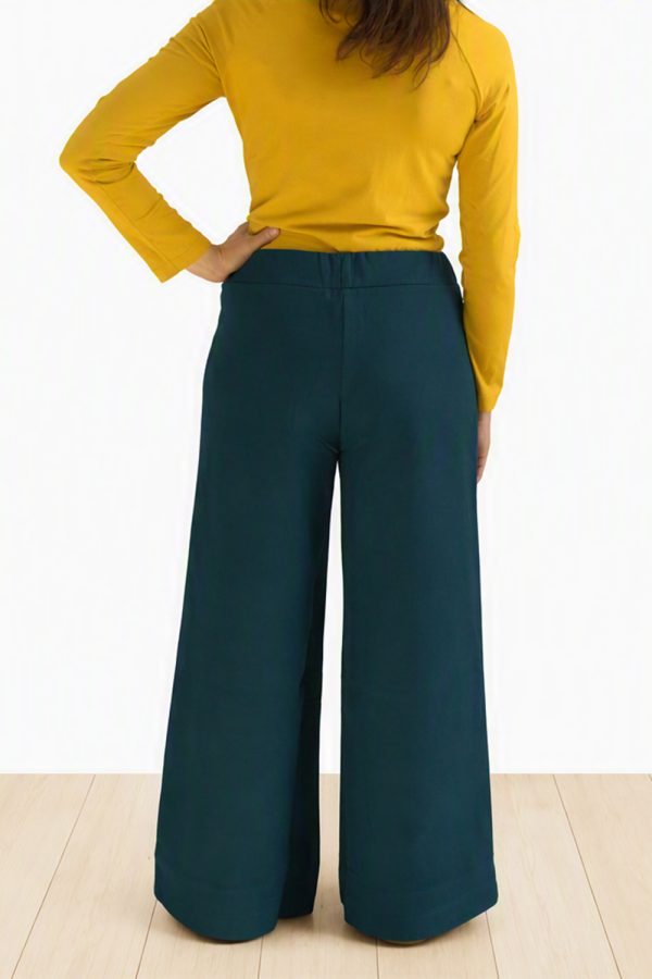 Pantalone Bucaneve felpa di cotone bio blu-verde