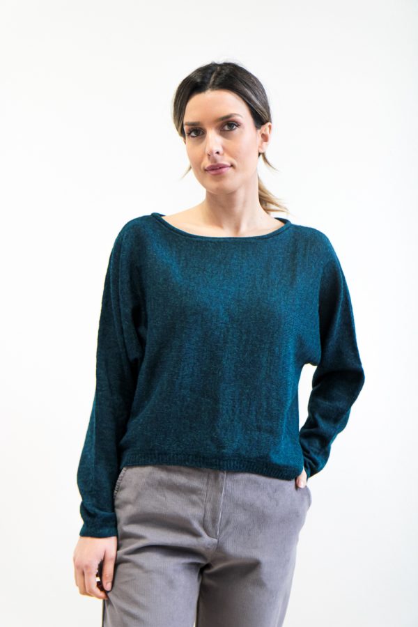 Maglia Carvi alpaca blu-verde