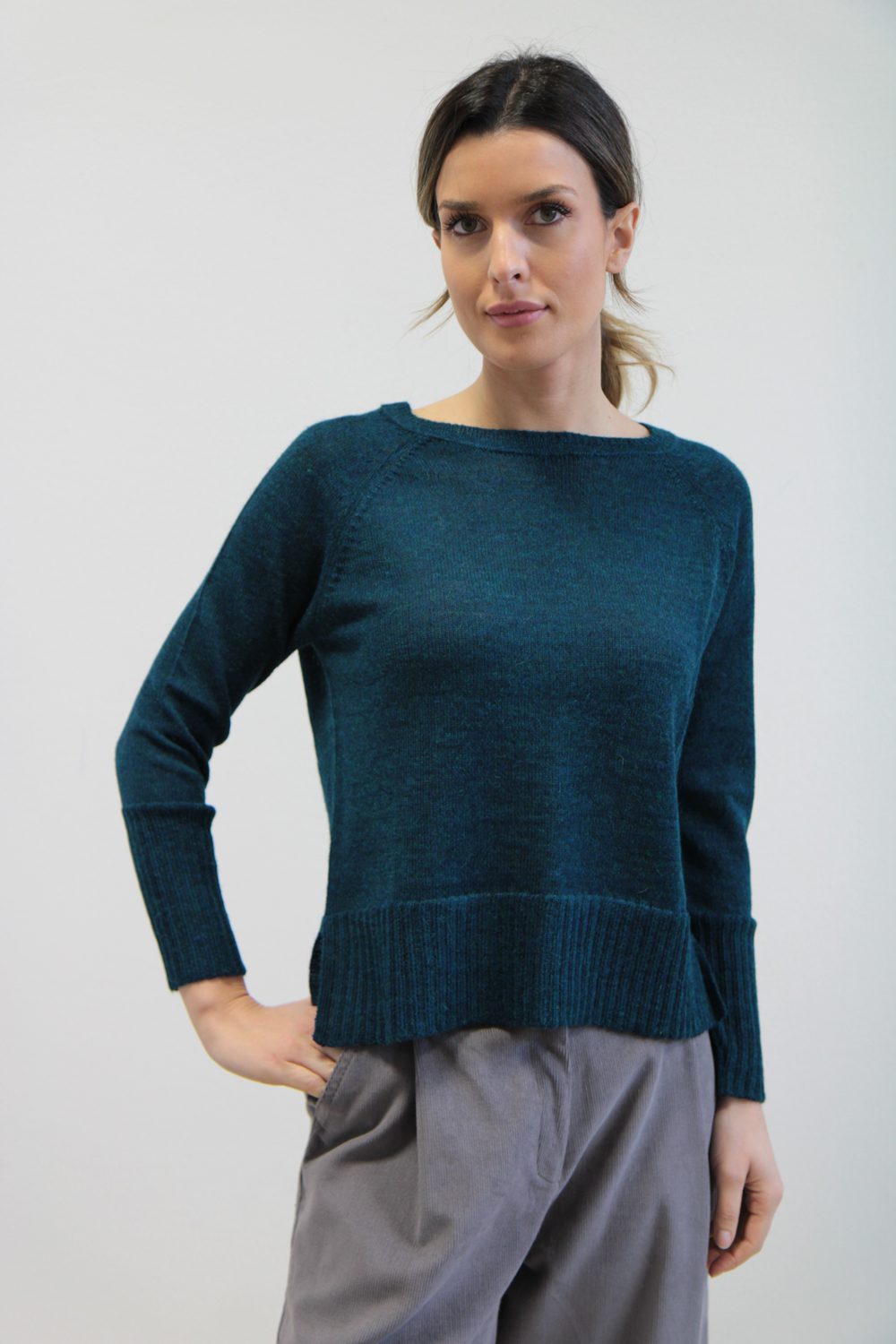 Maglia Linfa alpaca blu-verde