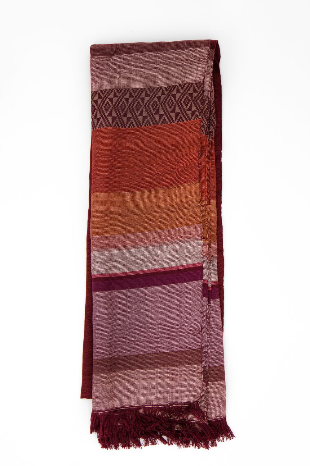 Sciarpa viscosa multicolor toni terra - immagine 2